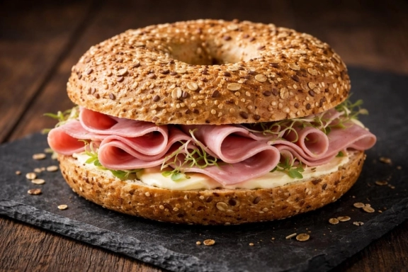 Sonkás, vajkrémes bagel