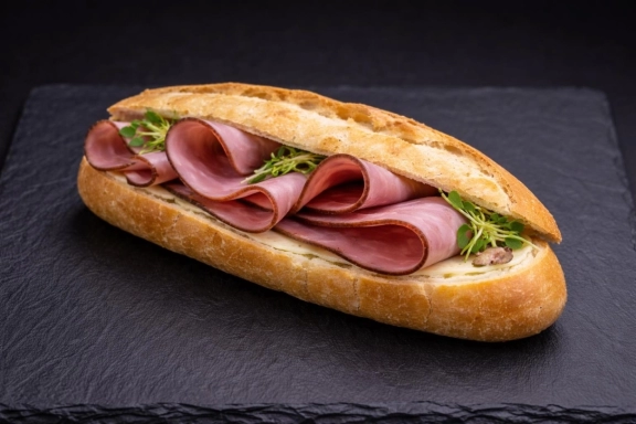 Sonkás, vajkrémes mini bagett