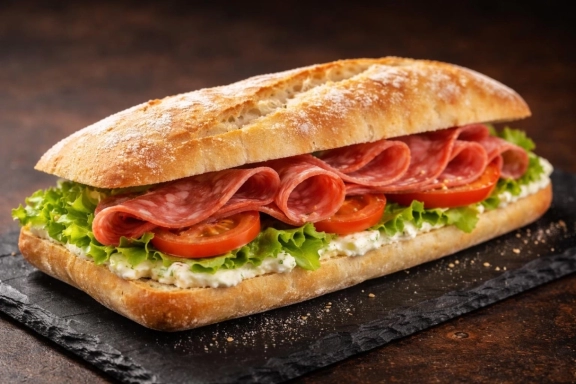 Milánói szalámis ciabatta zöldfűszeres sajtkrémmel