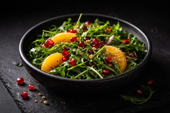 Narancsos rukkolasaláta gránátalmával